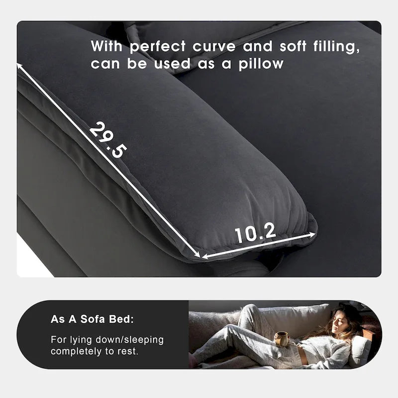 Canapé sectionnel convertible en U modulaire 6 places, rembourré et moderne