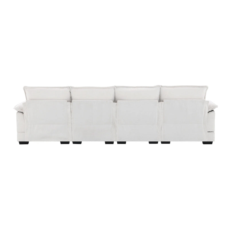Canapé sectionnel convertible en U modulaire 6 places, rembourré et moderne