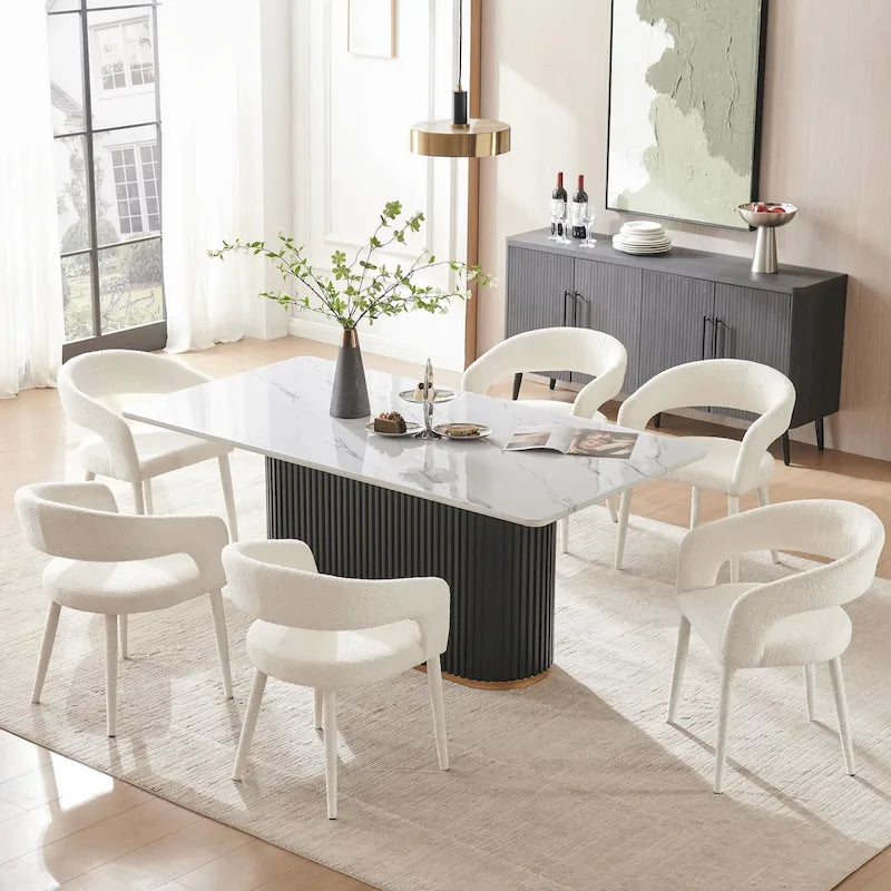 Chaise de salle à manger moderne capitonnée