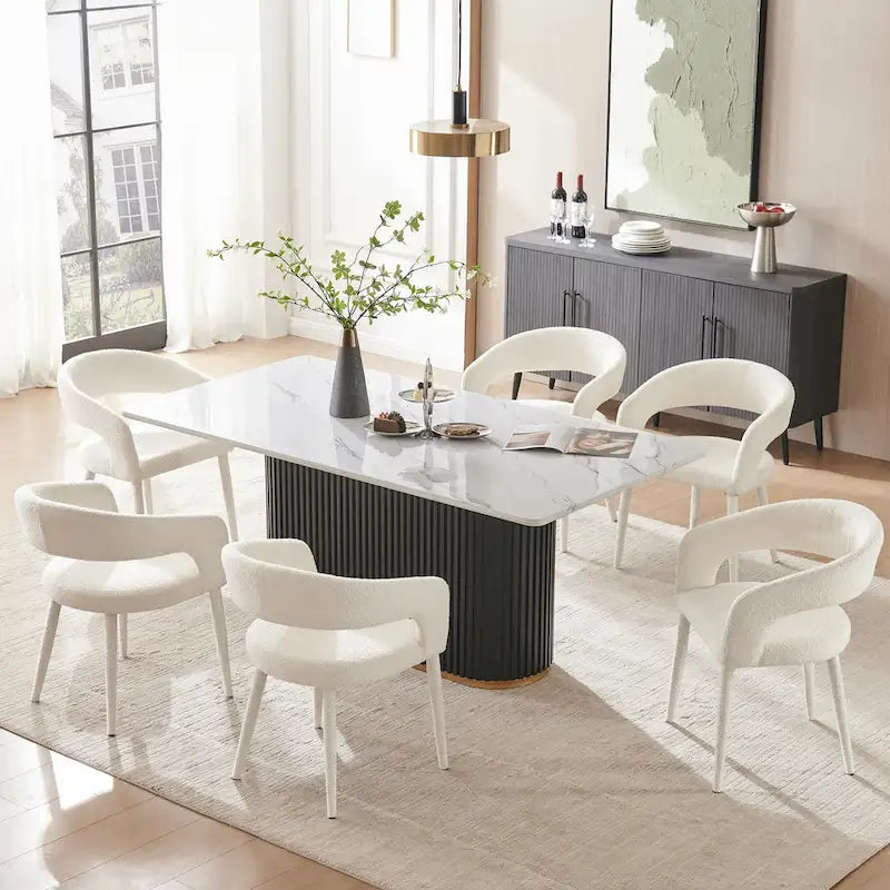 Chaise de salle à manger moderne capitonnée