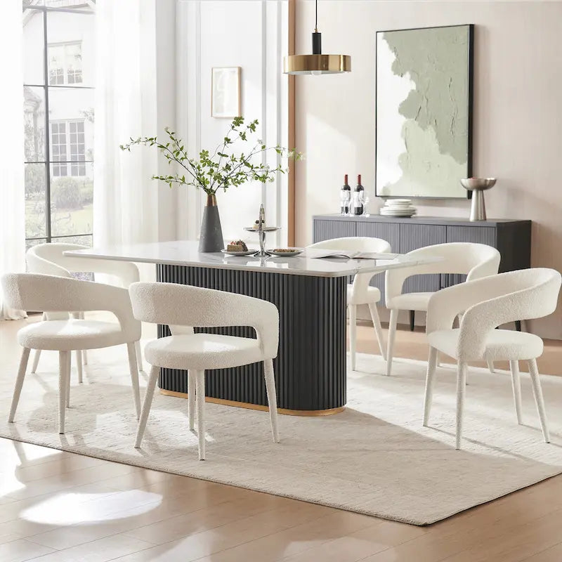 Chaise de salle à manger moderne capitonnée