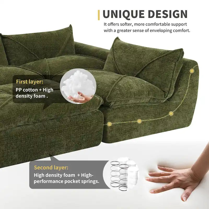 Canapé d'angle moderne en chenille