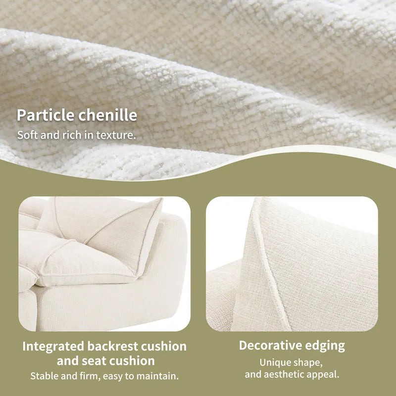 Canapé d'angle moderne en chenille