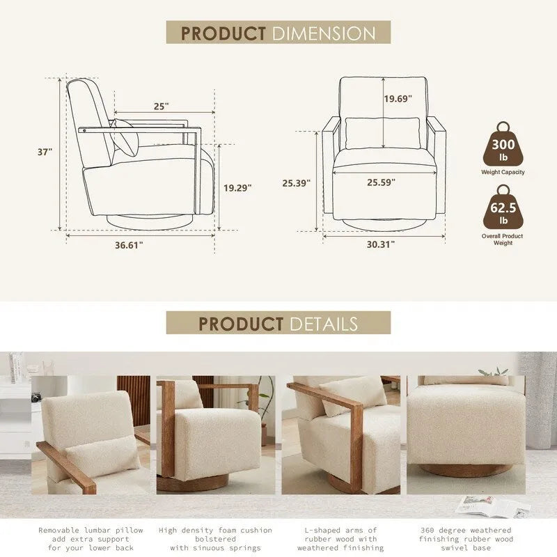 Fauteuil pivotant à 360 degrés