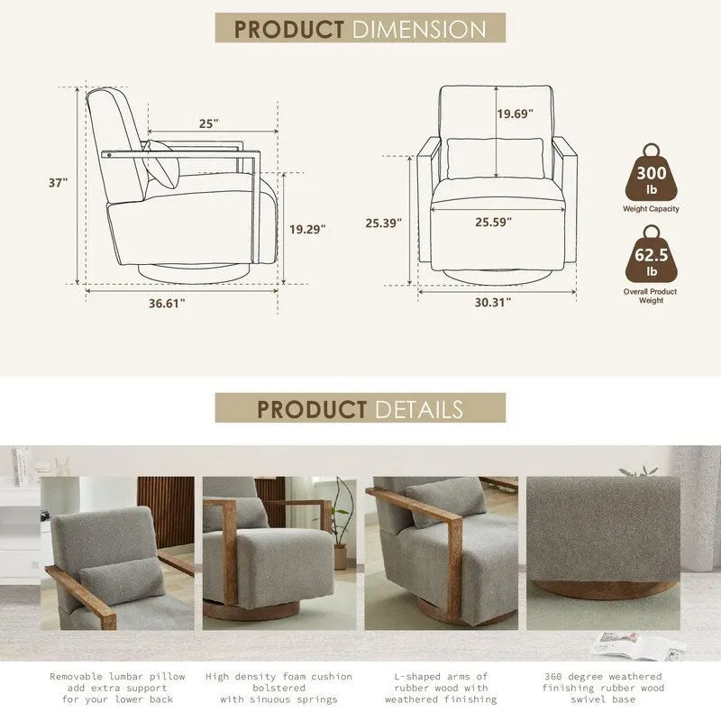 Fauteuil pivotant à 360 degrés