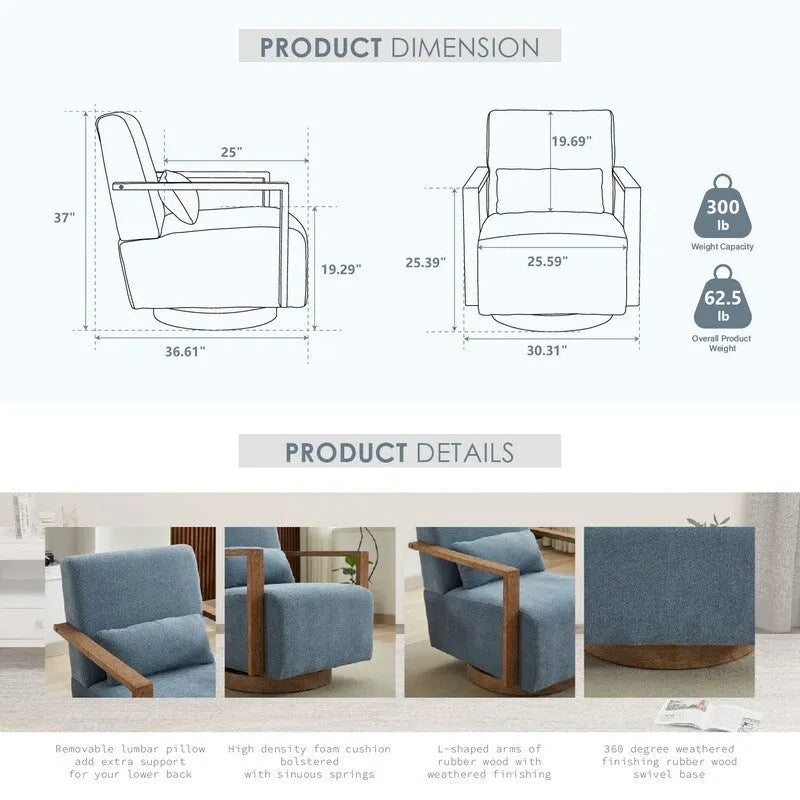 Fauteuil pivotant à 360 degrés