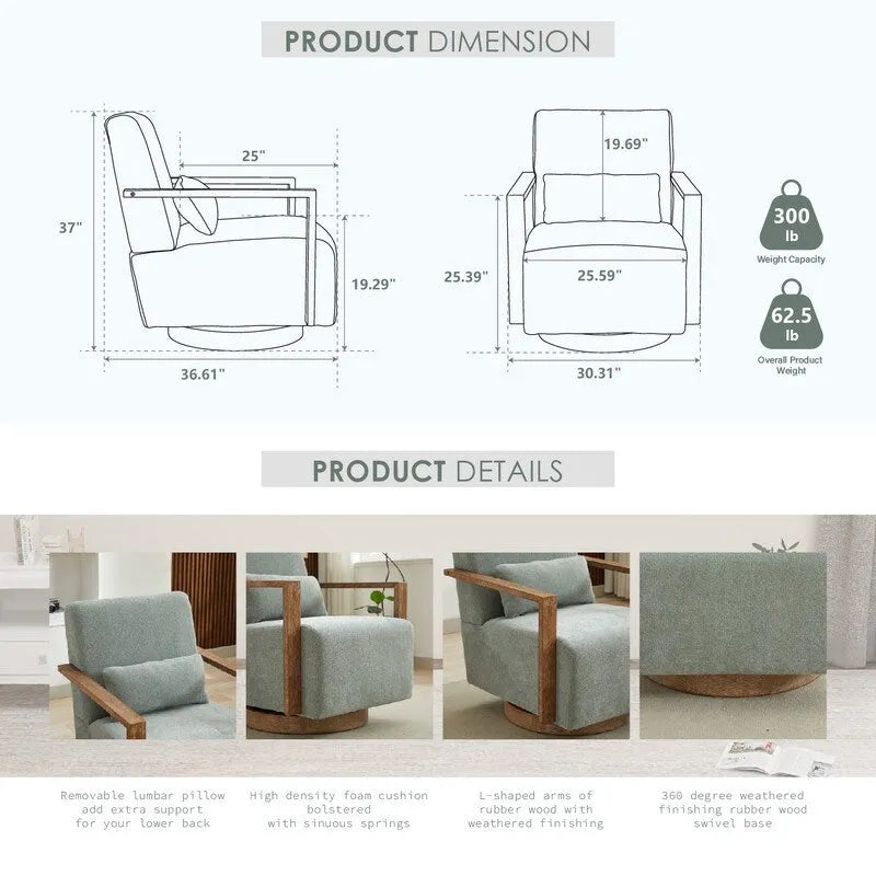 Fauteuil pivotant à 360 degrés