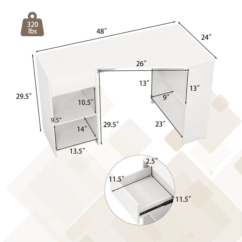 Bureau d'angle informatique