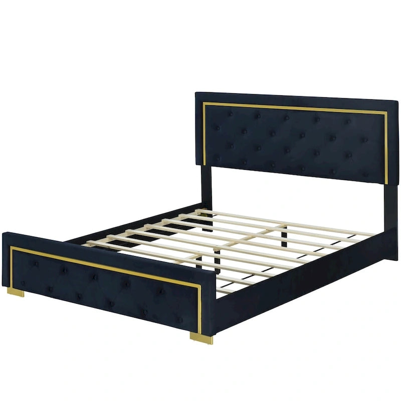 Lit plateforme rembourré Queen size
