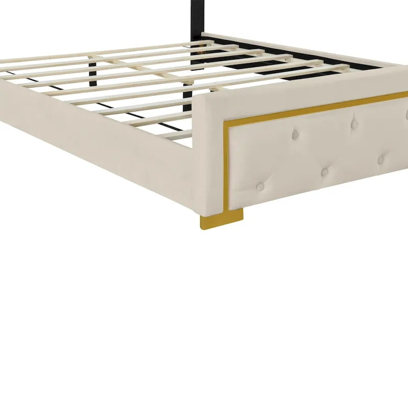 Lit plateforme rembourré Queen size