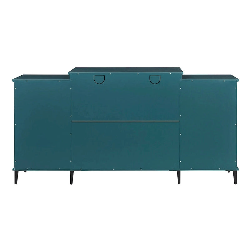 Meuble TV bleu-vert de 62 pouces