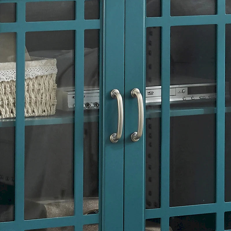 Meuble TV bleu-vert de 62 pouces