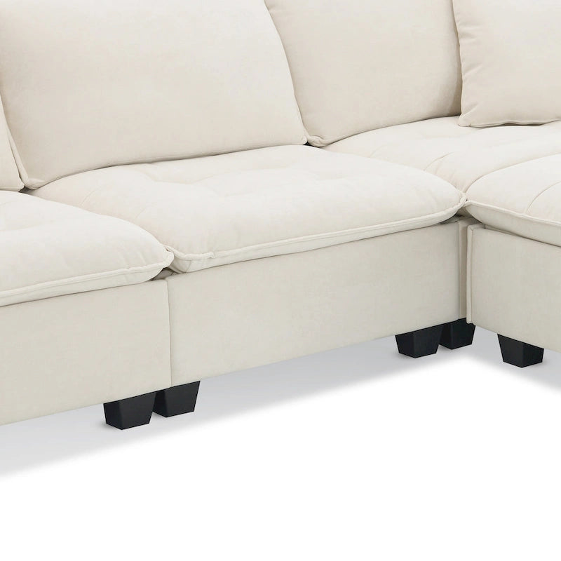 Canapé d'angle convertible quatre places en L