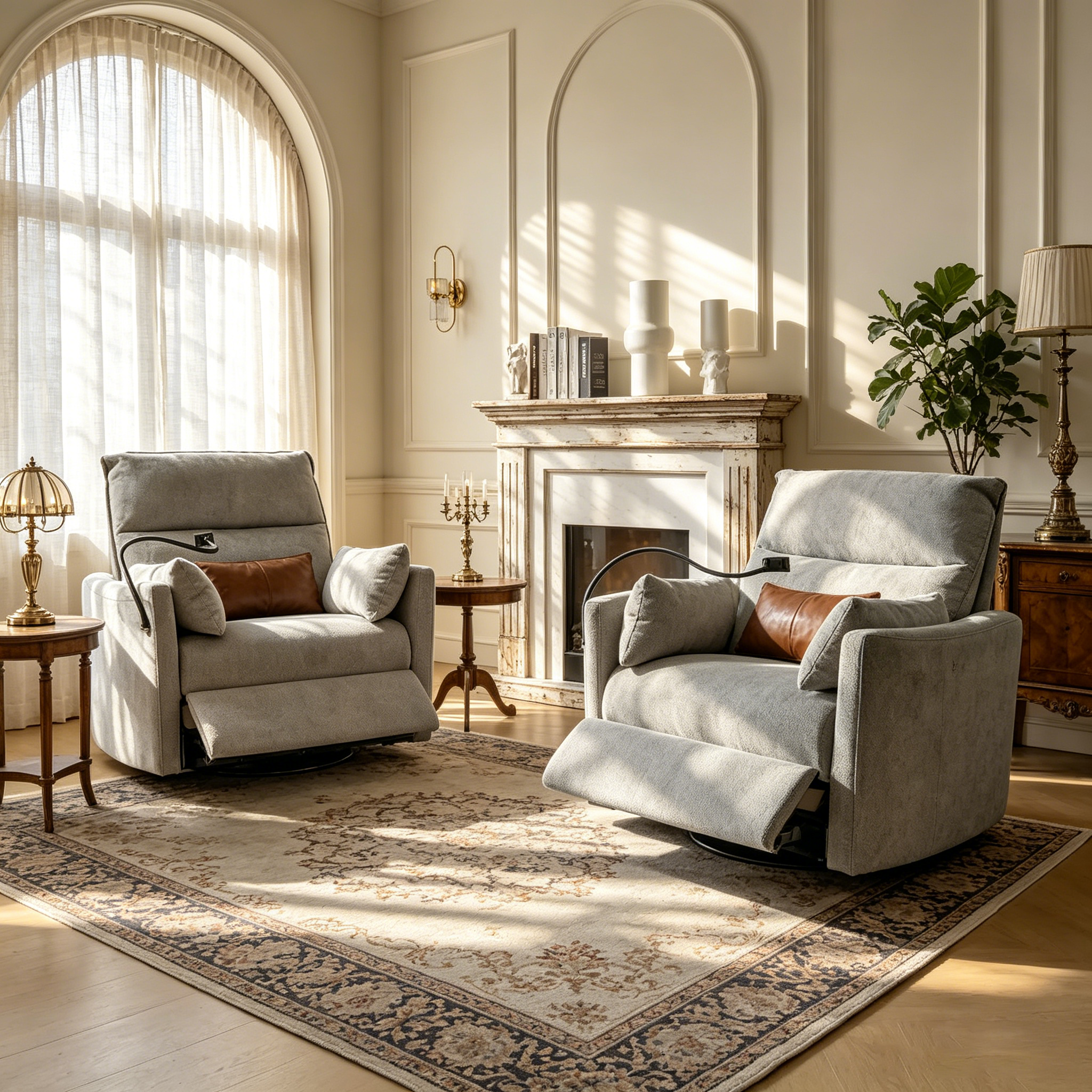 Fauteuil relax électrique/inclinable pour bébé avec fonction de pivotement