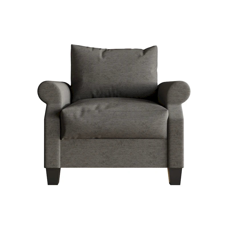 Fauteuil classique rembourré en lin