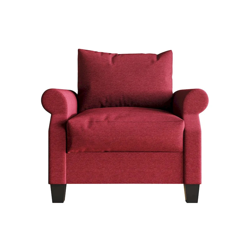 Fauteuil classique rembourré en lin
