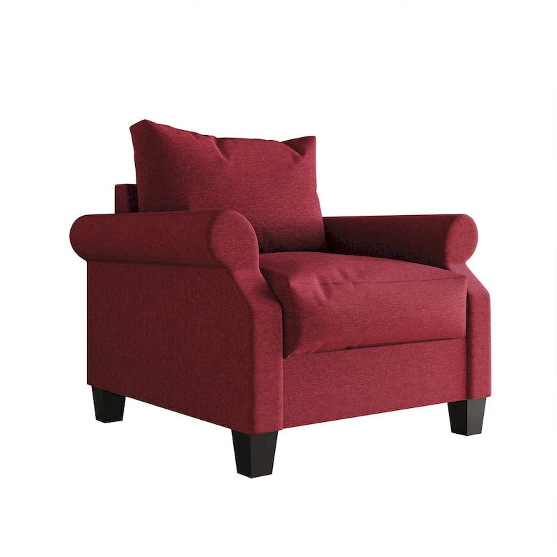Fauteuil classique rembourré en lin