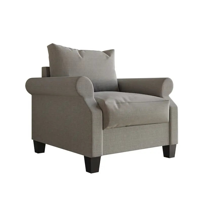 Fauteuil classique rembourré en lin