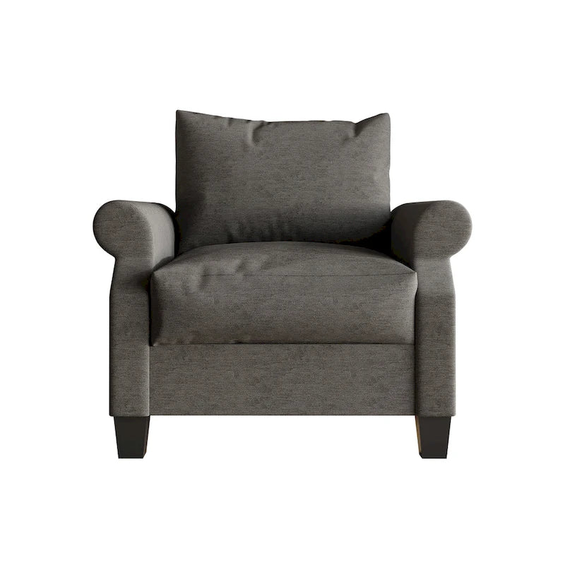 Fauteuil classique rembourré en lin