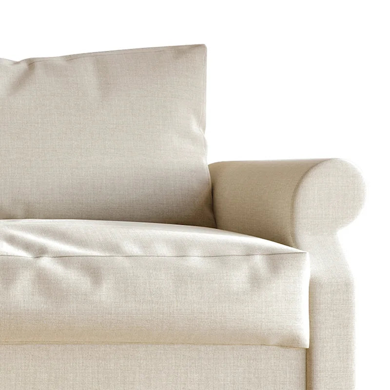 Fauteuil classique rembourré en lin
