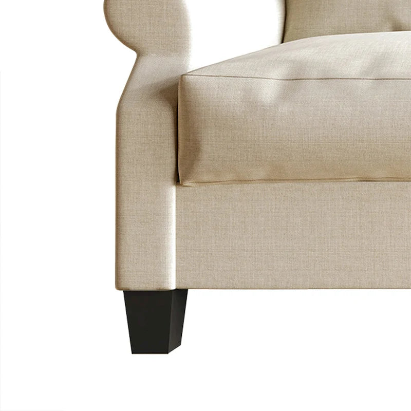 Fauteuil classique rembourré en lin