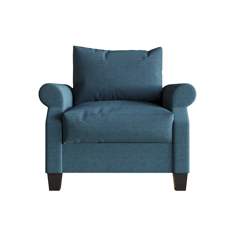 Fauteuil classique rembourré en lin