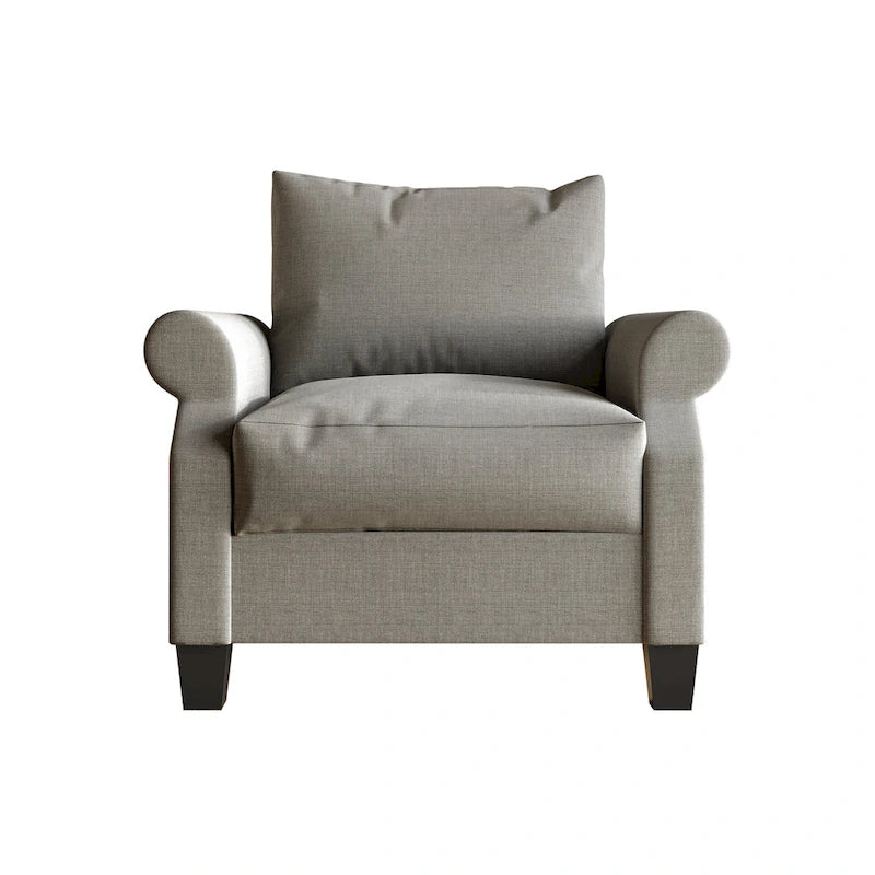 Fauteuil classique rembourré en lin