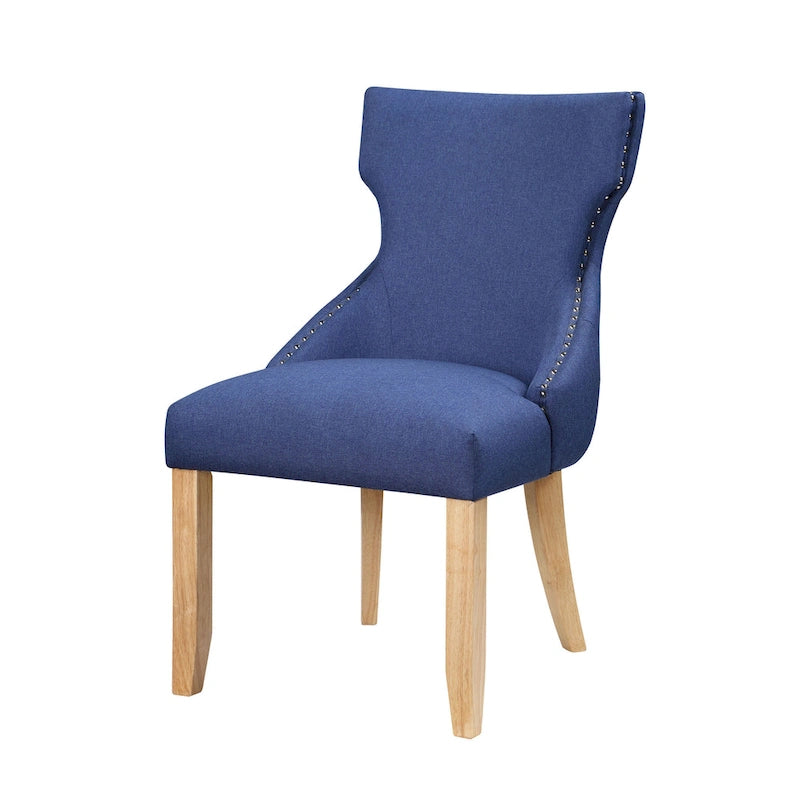 Fauteuil deux places à oreilles capitonné en bois