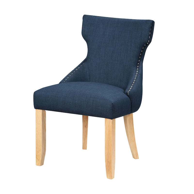 Fauteuil deux places à oreilles capitonné en bois