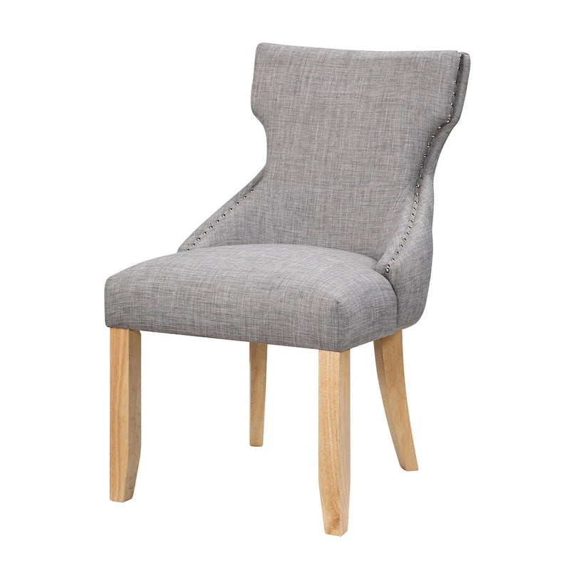 Fauteuil deux places à oreilles capitonné en bois