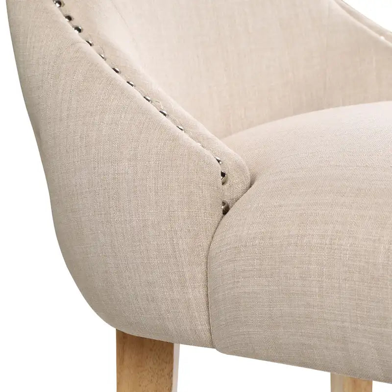 Fauteuil deux places à oreilles capitonné en bois