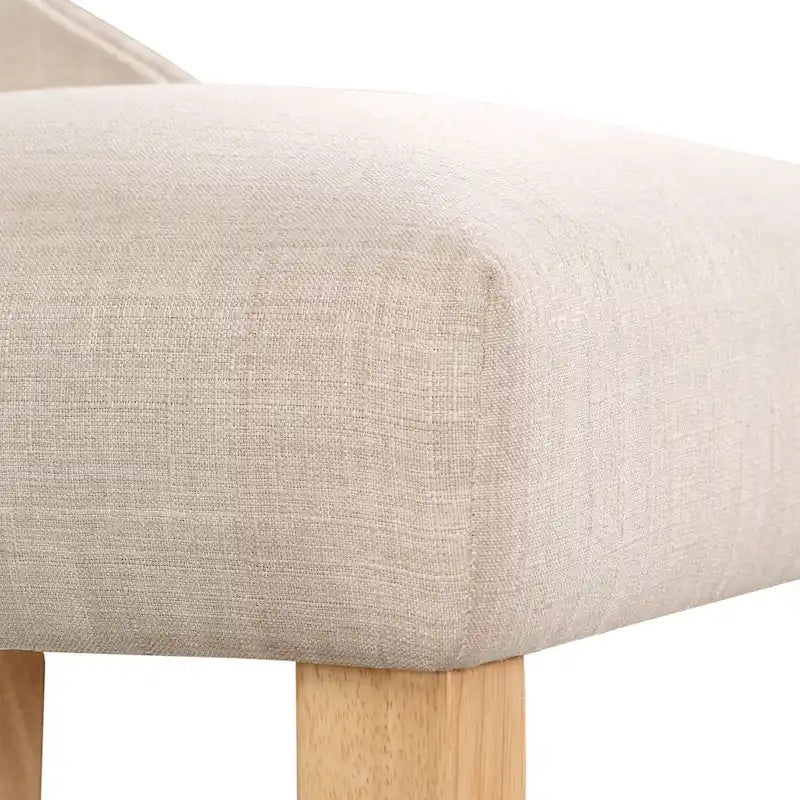 Fauteuil deux places à oreilles capitonné en bois