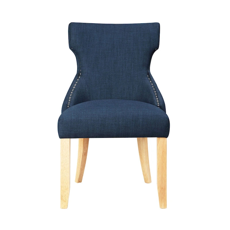 Fauteuil deux places à oreilles capitonné en bois