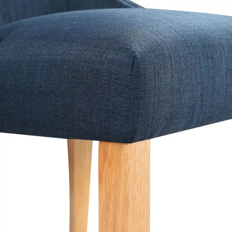 Fauteuil deux places à oreilles capitonné en bois