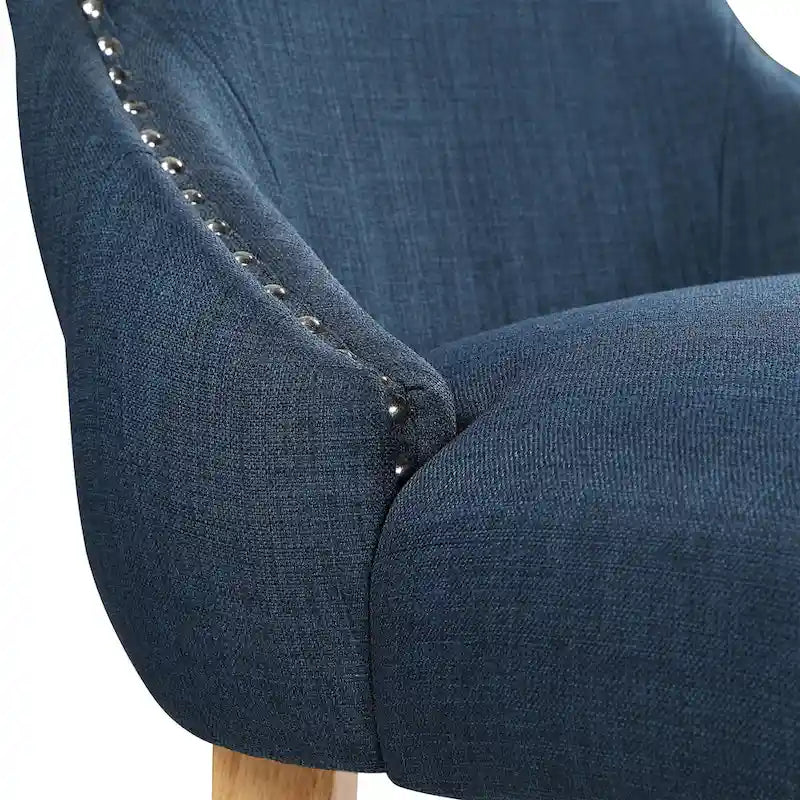 Fauteuil deux places à oreilles capitonné en bois