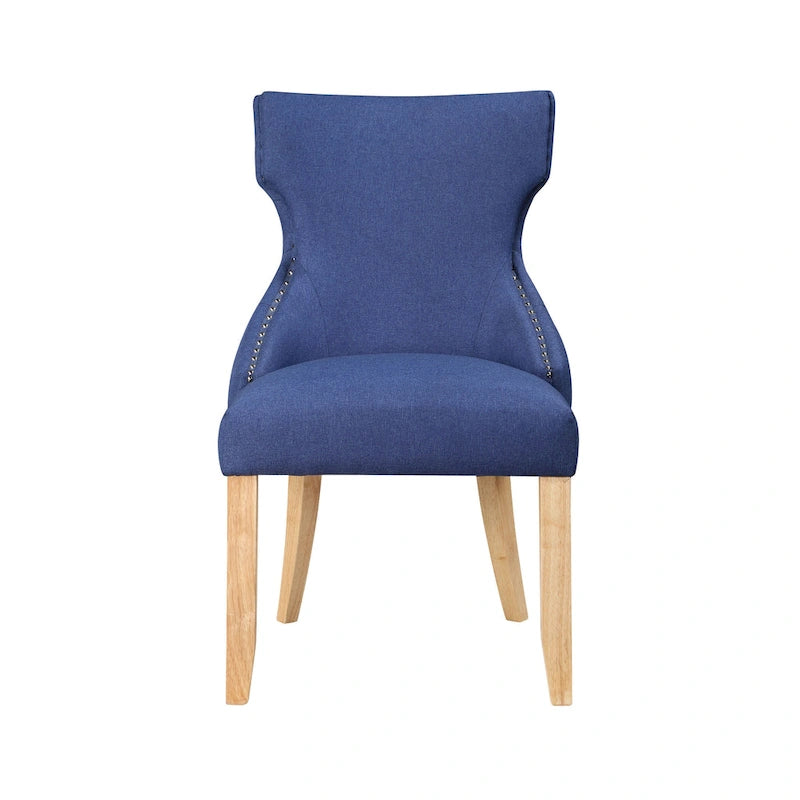 Fauteuil deux places à oreilles capitonné en bois