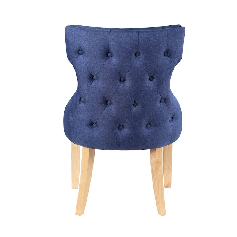 Fauteuil deux places à oreilles capitonné en bois