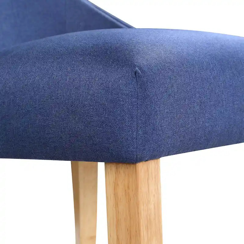 Fauteuil deux places à oreilles capitonné en bois