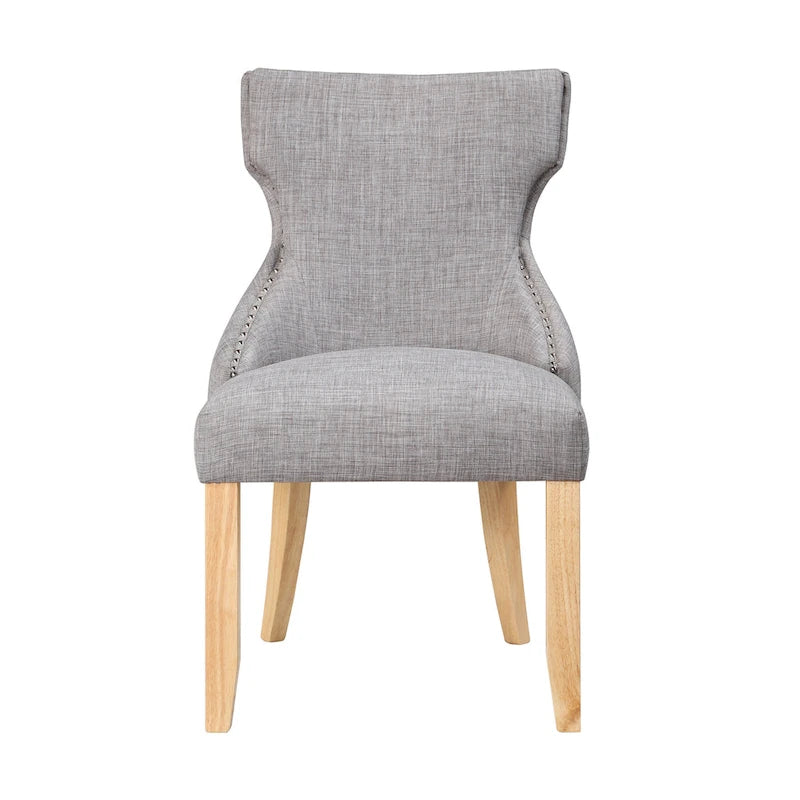 Fauteuil deux places à oreilles capitonné en bois