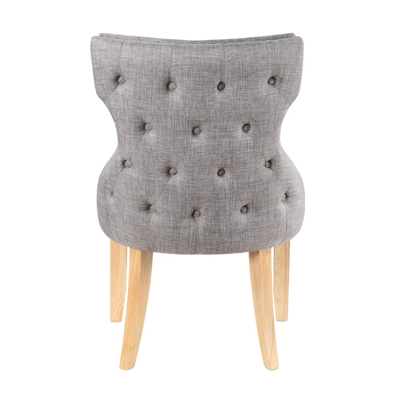 Fauteuil deux places à oreilles capitonné en bois