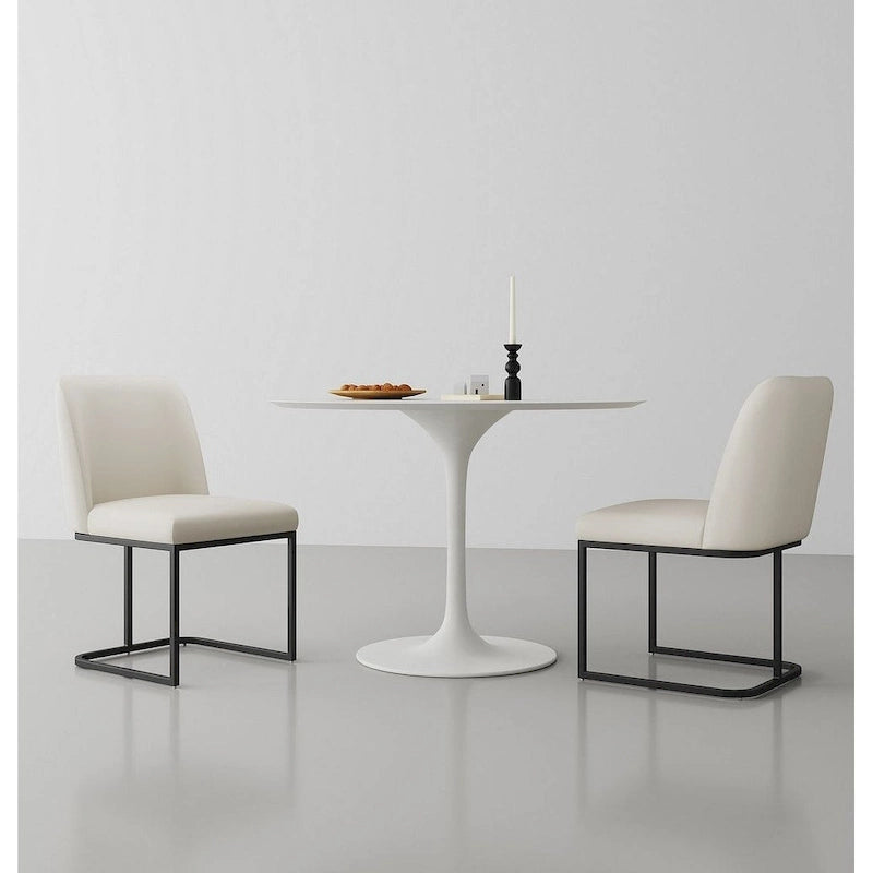 Chaise de salle à manger confortable en cuir artificiel