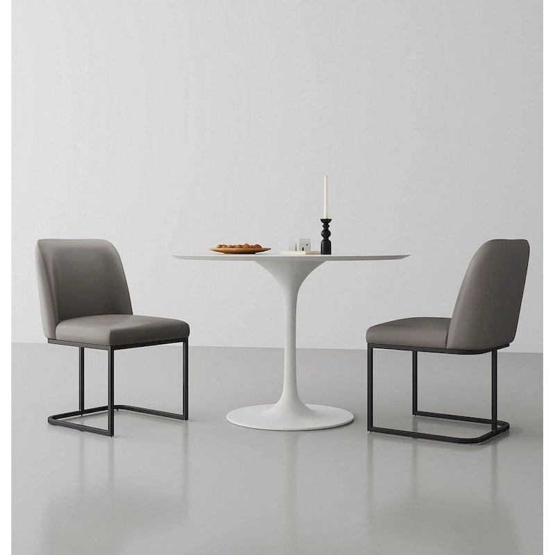 Chaise de salle à manger confortable en cuir artificiel
