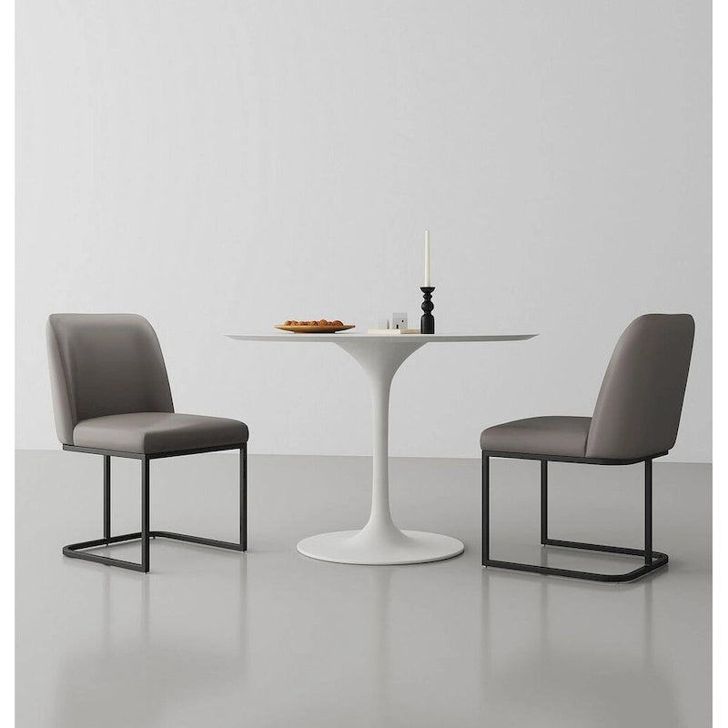 Chaise de salle à manger confortable en cuir artificiel