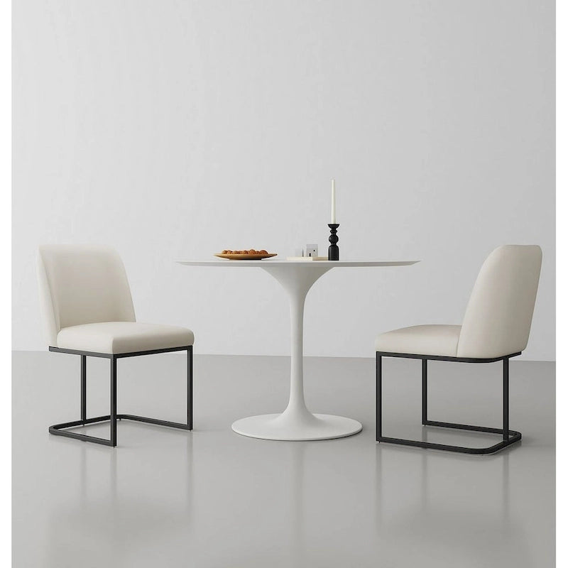 Chaise de salle à manger confortable en cuir artificiel