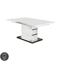 Table de salle à manger extensible en bois blanc
