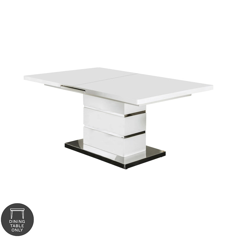 Table de salle à manger extensible en bois blanc