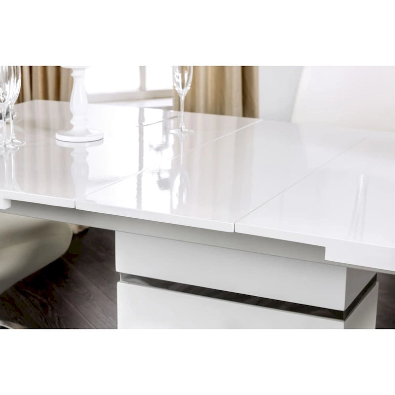 Table de salle à manger extensible en bois blanc