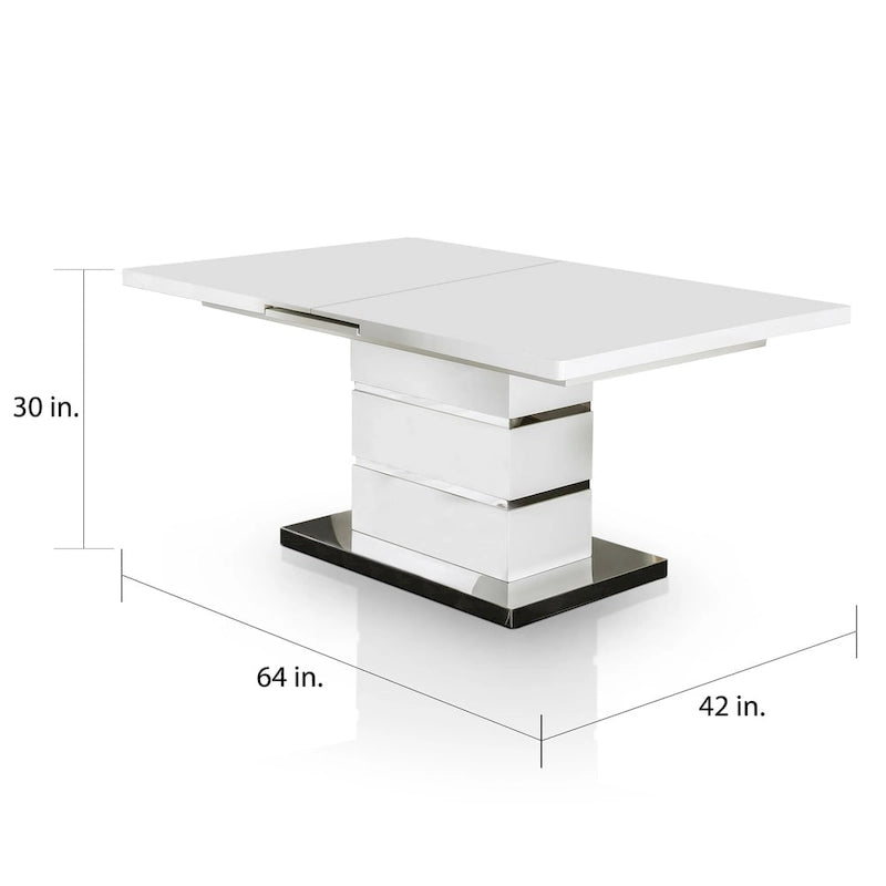 Table de salle à manger extensible en bois blanc
