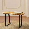 Un ensemble de deux pieds de table en fer plats et trapézoïdaux