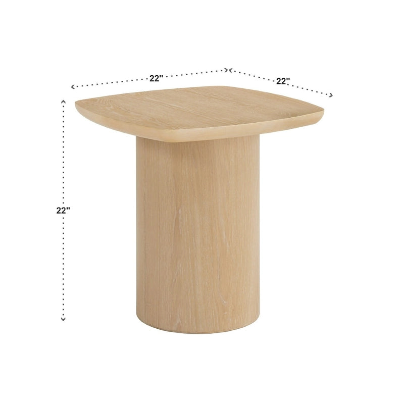 Table d'appoint moderne en placage de chêne